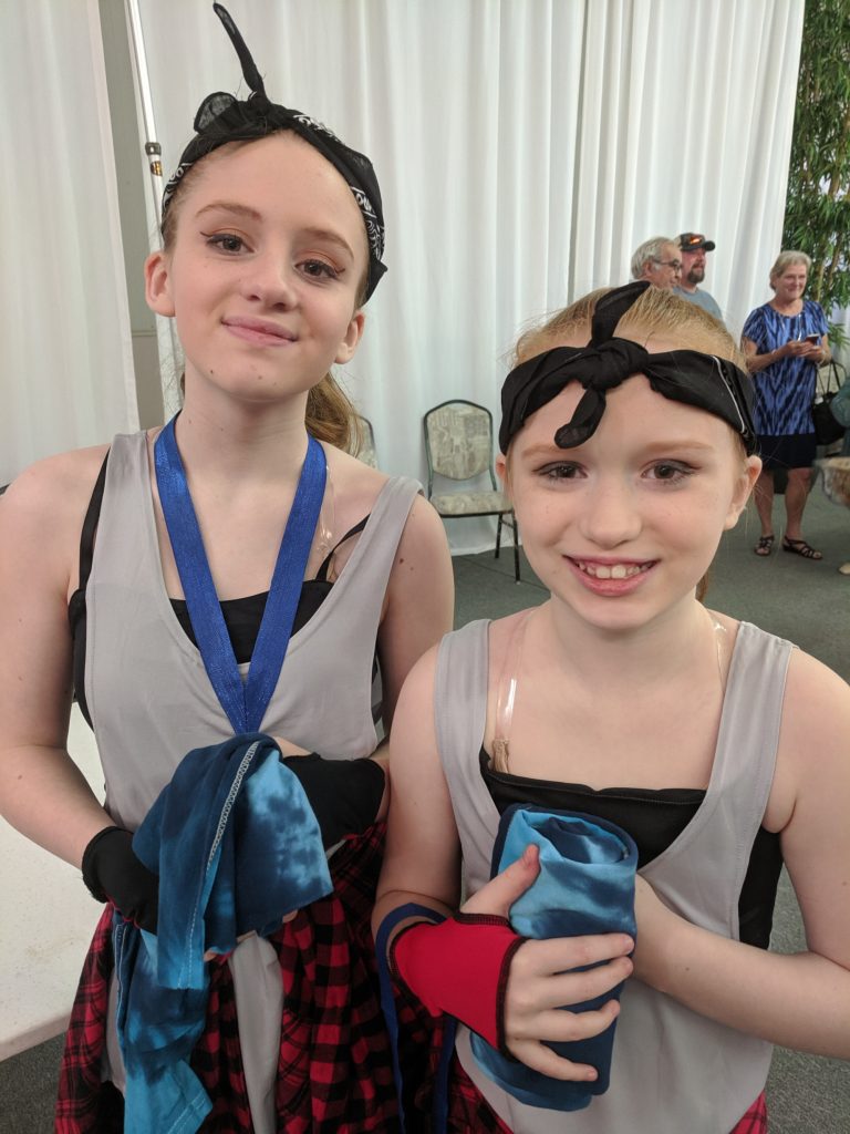 two girls post dance recital